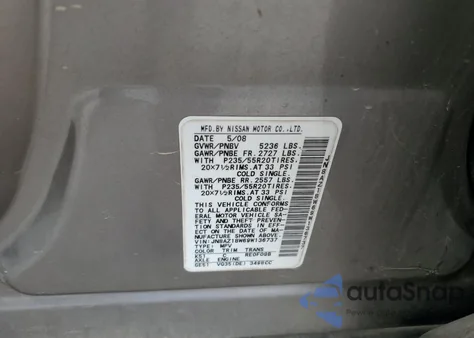 2009 Nissan Murano S z USA, uszkodzony, nr VIN JN8AZ18W69W136737